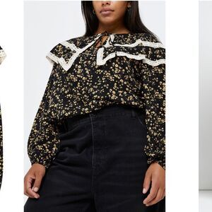 River Island Floral Print Prairie Style Blouse